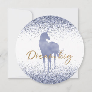 Purple Unicorn Gold Glitter Dream Big Sparkle