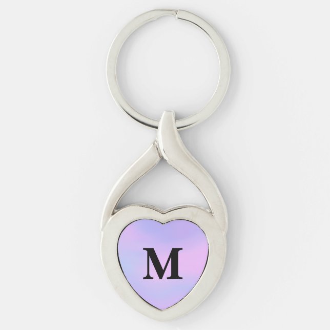 Purple unicorn gradient Custom Name Keychain (Front)