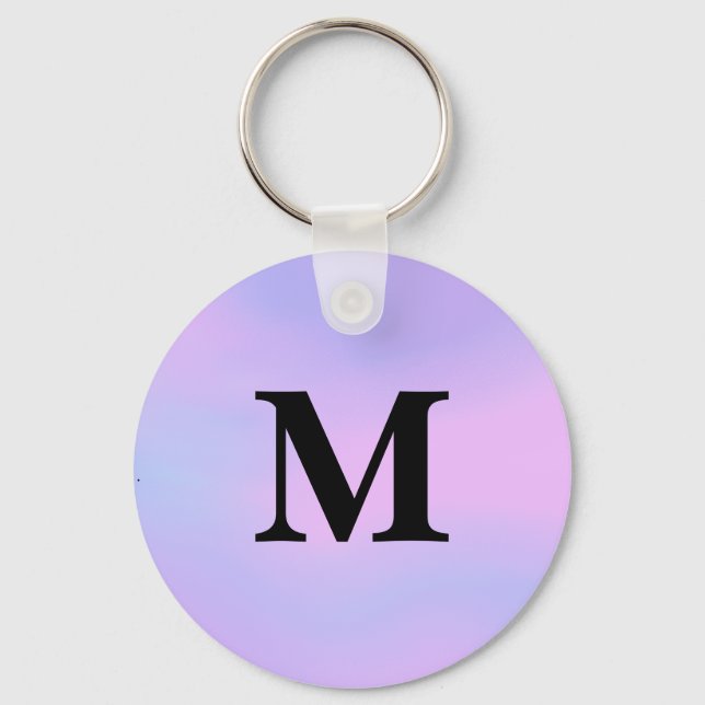 Purple unicorn gradient Custom Name Keychain (Front)