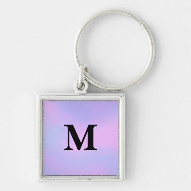 Purple unicorn gradient Custom Name Keychain (Front)