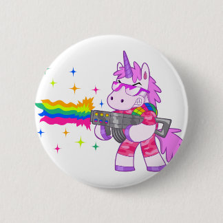 Purple Unicorn - Gun 6 Cm Round Badge