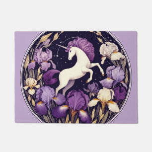 Purple Unicorn irises Unicorns Iris                Doormat
