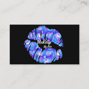 Purple Unicorn Lips Fantasy Creative Makeup Artist Business Card