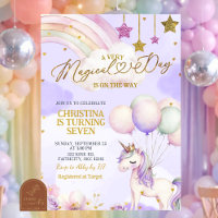 Purple Unicorn Magical Day Is On The Way Birthday