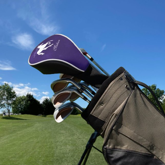Purple Unicorn Personalised Golf Head Cover (Purple Unicorn Personalized Golf Head Cover)