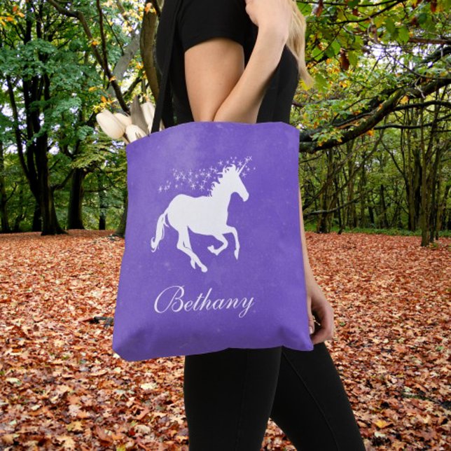 Purple Unicorn Personalised Tote Bag (Purple Unicorn Personalized Tote Bag)