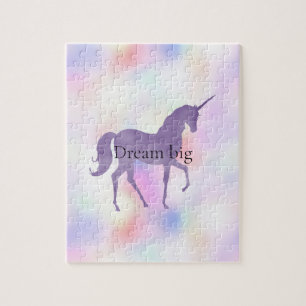Purple Unicorn Pink Peach Rainbow      Jigsaw Puzzle