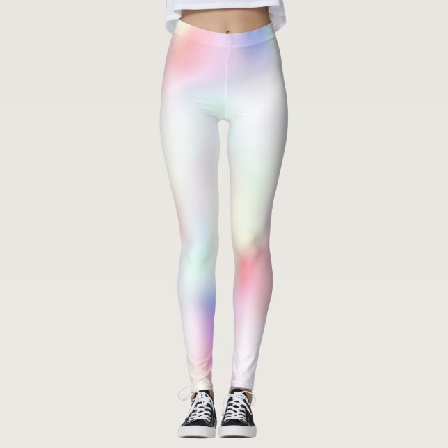 Purple Unicorn Pink Peach Rainbow   Leggings (Front)