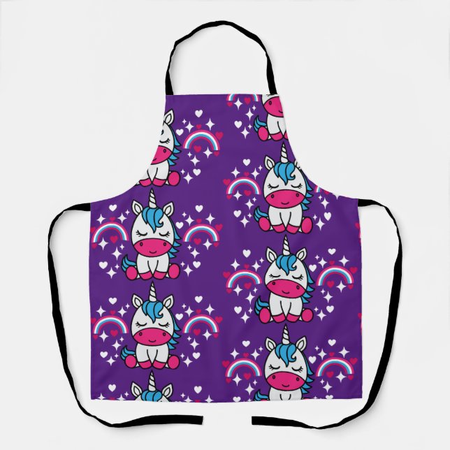 Purple Unicorn Pony Apron (Front)