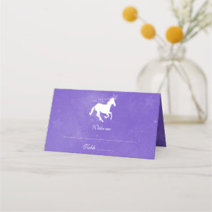 Purple Unicorn Reception Place Card