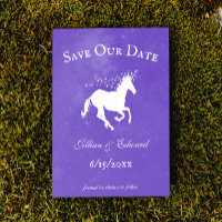 Purple Unicorn Save The Date Announcement