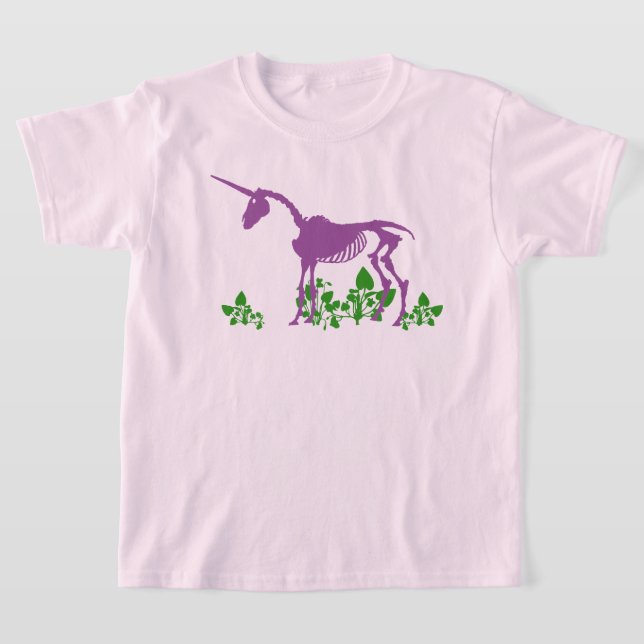 Purple Unicorn Skeleton T-Shirt (Laydown)