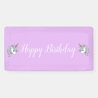 Purple Unicorn Themed Birthday Party Banner
