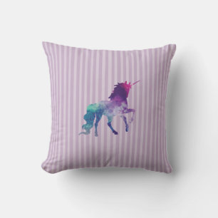 Purple Unicorn Throw Pillow for Little Girl