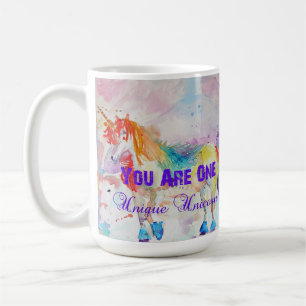 Purple Unicorn Unicorns Watercolor Name Mug