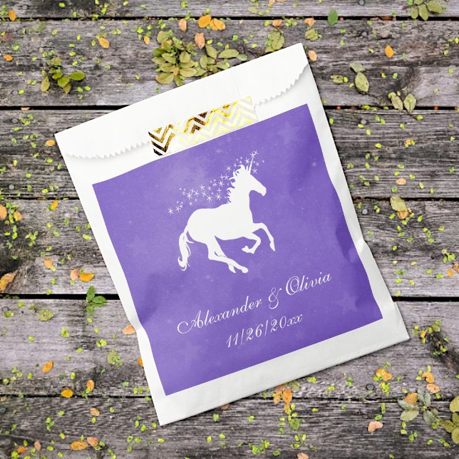 Purple Unicorn Wedding Favour Bags (Purple Unicorn Wedding Favor Bags)
