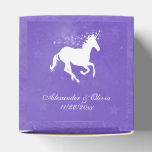Purple Unicorn Wedding Favour Box