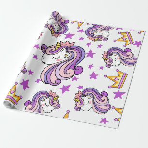 Purple Unicorn Wrapping Paper