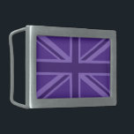 Purple Union Jack Design Belt Buckle<br><div class="desc">A vibrant purple accent Union Jack British Flag decor all over motif. A design statement that is sure to make an impression on formal and casual occasions. A great last minute gift for yourself or for someone special on your list. Use the "Ask this Designer" link to contact us with...</div>