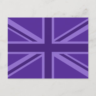 Purple Union Jack Design Postcard