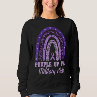 Purple Up For Kids Military Child Month Rainbow Sweatshirt