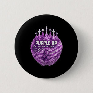Purple up for military kids child support usa flag 6 cm round badge