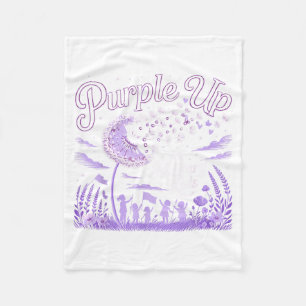Purple Up for Military Kids Dandelion Military Fleece Blanket