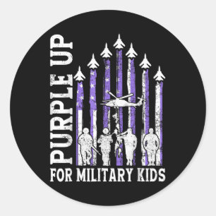 Purple Up For Military Kids Flag Military Child Mo Classic Round Sticker