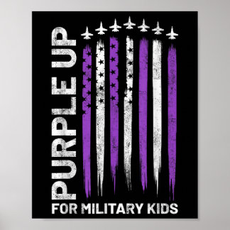 Purple Up For Military Kids Flag Military Child Mo Poster