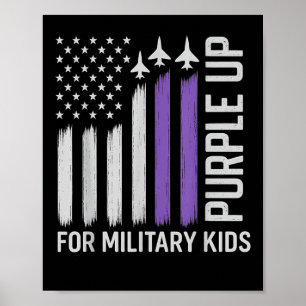 Purple Up For Military Kids Flag Usa Military Chil Poster
