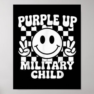 Purple Up For Military Kids Groovy Military Child Poster