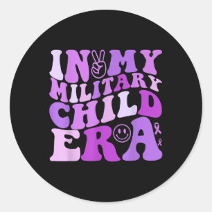 Purple Up For Military Kids In My Military Child E Classic Round Sticker
