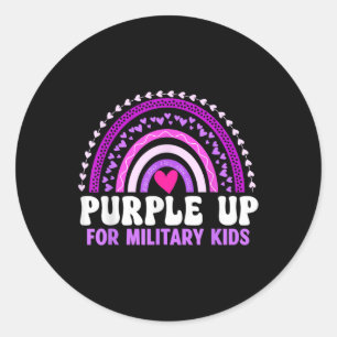 Purple Up For Military Kids Military Child Month R Classic Round Sticker