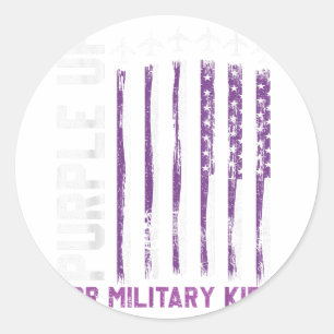 Purple Up For Military Kids Military Child Month U Classic Round Sticker