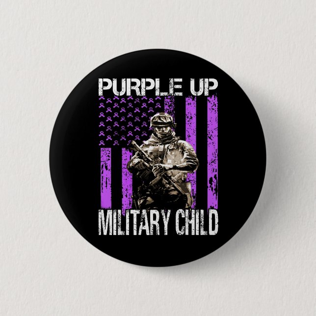 Purple Up for Military Kids Military Child T-Shirt 6 Cm Round Badge (Front)