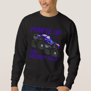 Purple Up For Military Kids Monster Truck Boys Pur Sweatshirt