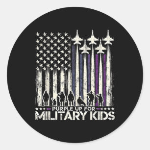 Purple Up For Military Kids - Month Of The Militar Classic Round Sticker