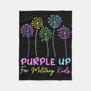 Purple Up For Military Kids - Month Of The Militar Fleece Blanket