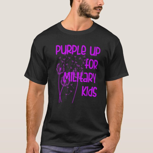 Purple Up For Military Kids - Month Of The Militar T-Shirt (Front)