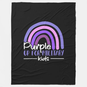 Purple up for military kids Rainbow Military child Fleece Blanket