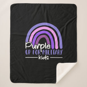 Purple up for military kids Rainbow Military child Sherpa Blanket
