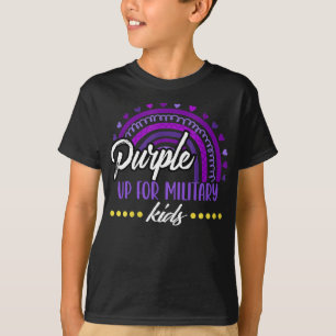 Purple up for Military Kids Rainbow Military Child T-Shirt