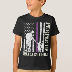 Purple up for Military Kids Rainbow Military Child T-Shirt