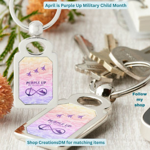 Purple Up for Military Kids Submarine & Jets Key Ring