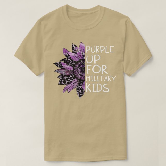 Purple up for military kids Sunflower Military Bra T-Shirt (Design Front)