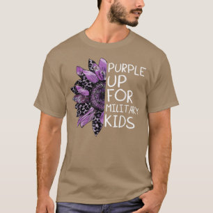 Purple up for military kids Sunflower Military Bra T-Shirt