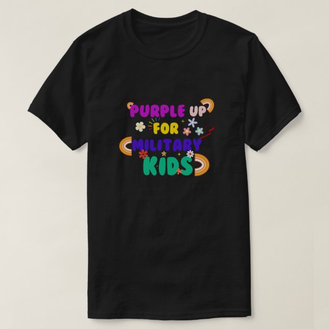 PURPLE UP FOR  MILITARY KIDS T-Shirt (Design Front)