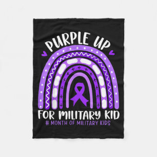 Purple Up for Military Kids Toddler Women Boys Fleece Blanket
