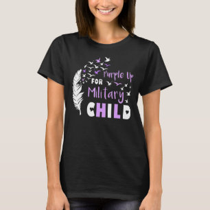 Purple Up In April Feather Birds Month Of The Mili T-Shirt