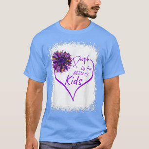 Purple Up Military Child Heart Leopard Sunflower B T-Shirt